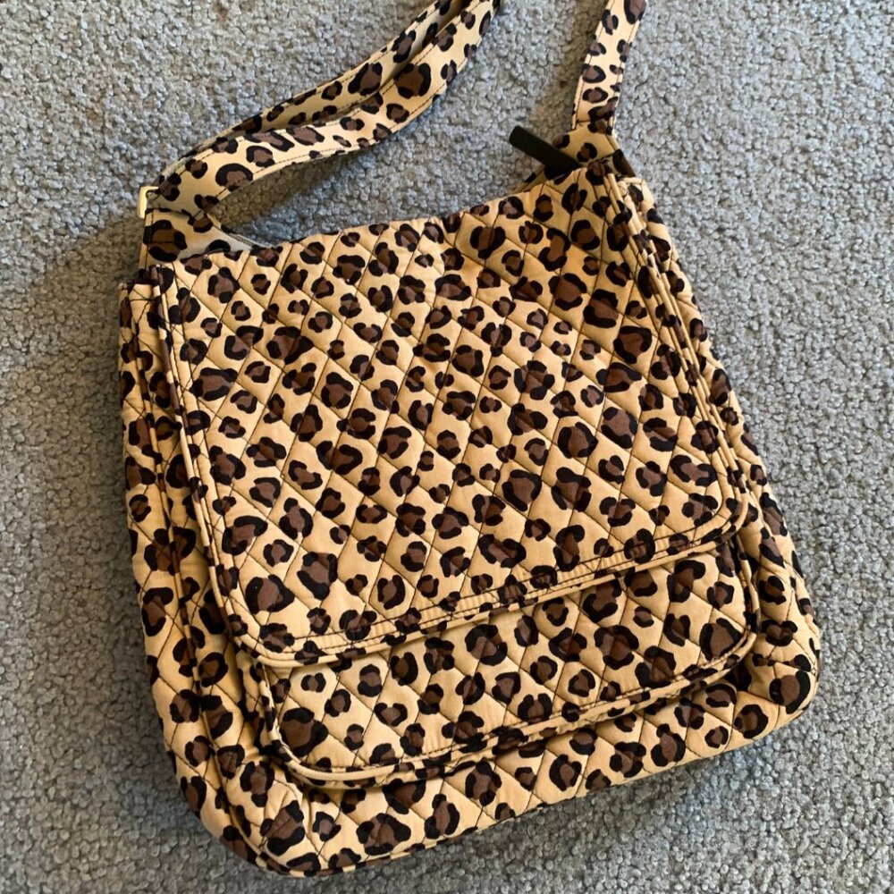 VERA BRADLEY LEOPARD PRINT CROSSBODY BAG